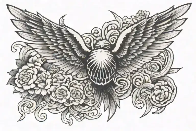 airborne wings tattoo design idea