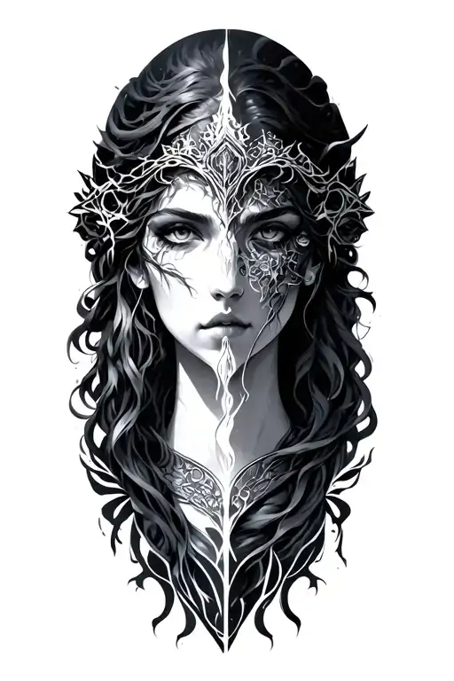 Elden Ring Malenia tattoo design idea