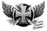 firefighter Maltese cross tattoo design idea