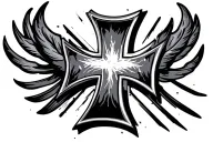 firefighter Maltese cross tattoo design idea