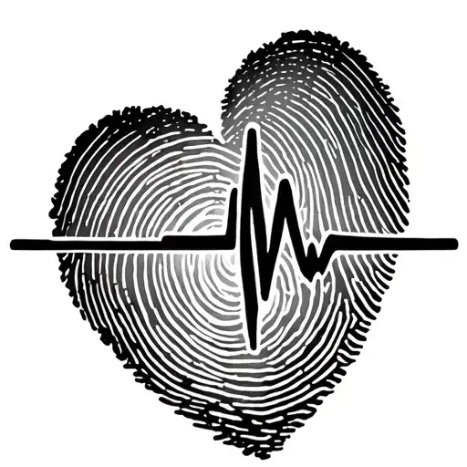 fingerprint heartbeat psalm 23 number tattoo design idea