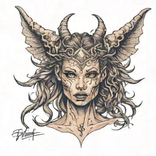petite,nude,sexy,beautifull,full body,female,worrior,demon,anatomically correct,realism tattoo design idea