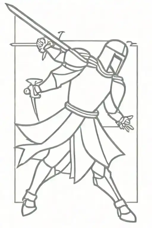 Crusader knight battling tattoo design idea