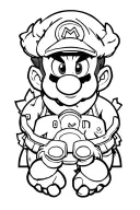 n64 Mario facing off against bowser overlooking all tattoo design idea