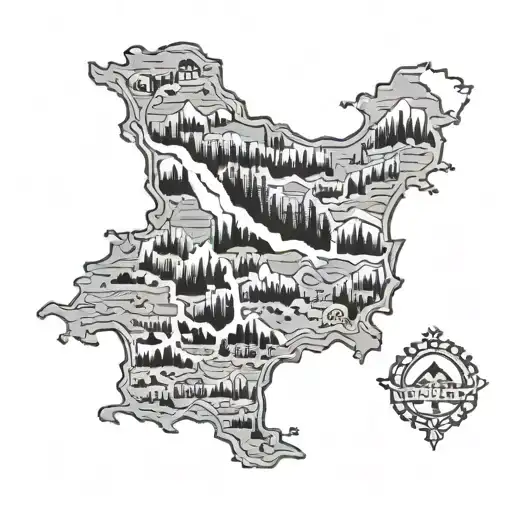 Create me a creative tattoo in which you can see the outline of Bosnia and Herzegovina tattoo design idea