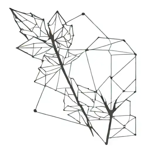 high low poly black tattoo design idea