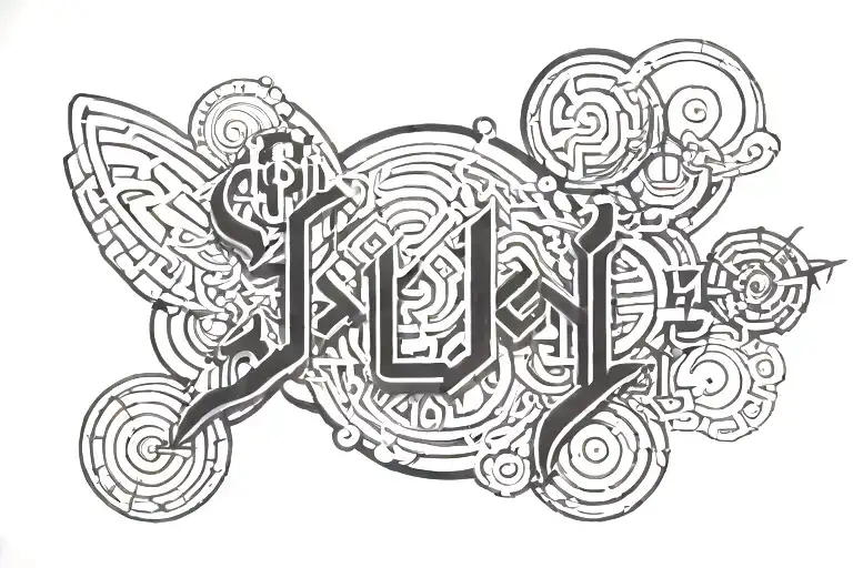 Name "Jalen" in Sigilism tramp stamp tattoo tattoo design idea