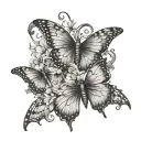 rib cage with butterflies  tattoo design idea