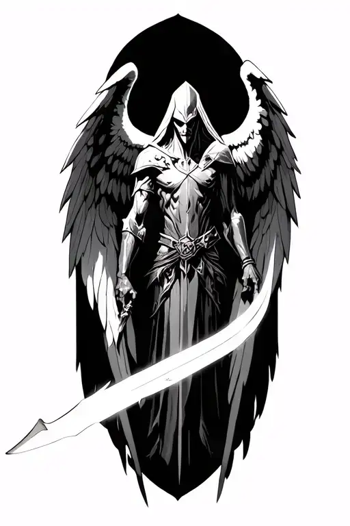 tyrael angel, diablo video game tattoo design idea