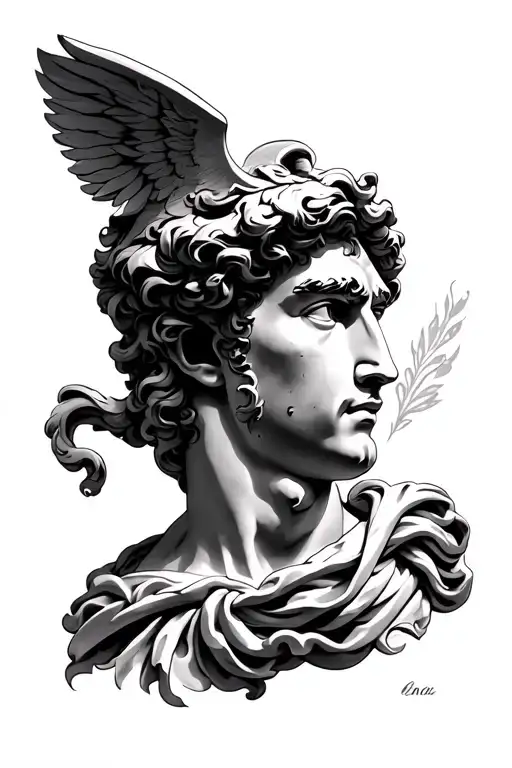 Greek God Apollo portrait tattoo tattoo design idea