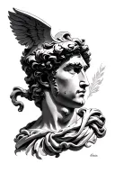 Greek God Apollo portrait tattoo tattoo design idea