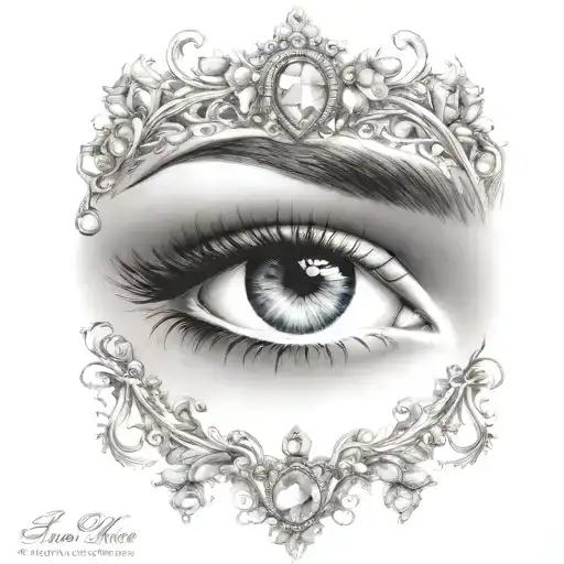 sexy gypsy eyes with gems  tattoo design idea