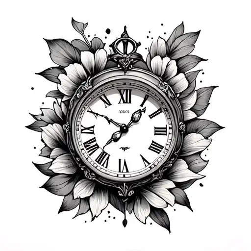 time waits for no one tattoo design idea