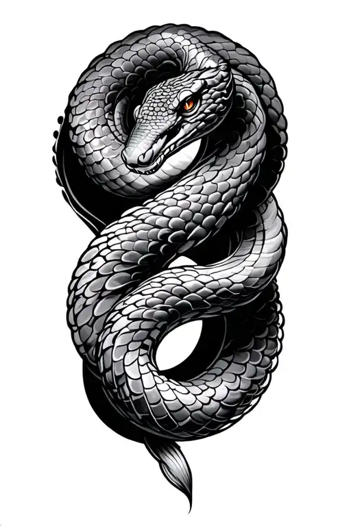 year of the snake coiled tattoo design idea