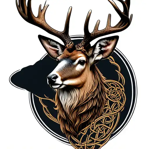 Celtic stag tattoo design idea