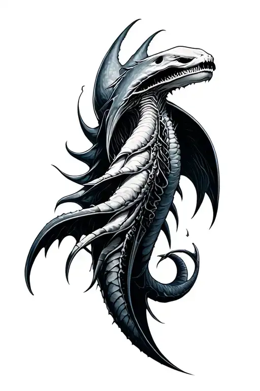leviathan reaper subnautica tattoo design idea