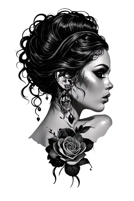 beautiful women with a dark past that's still sexy tattoo design idea