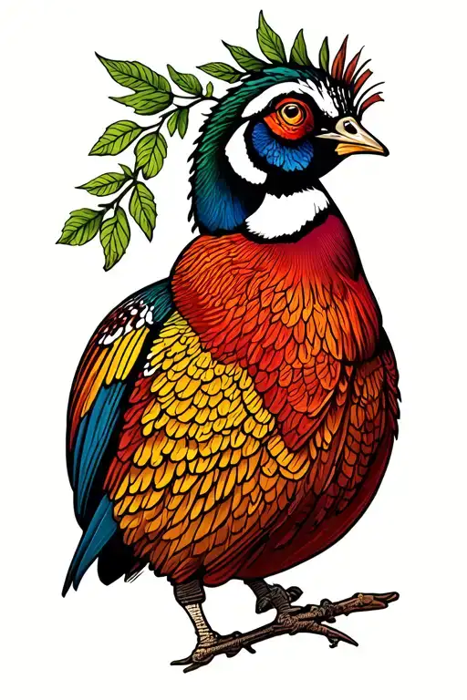 pheasant hunting tattoo design idea