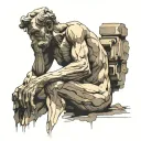 rodin's sitting minautore thinker tattoo design idea