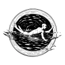 a circle with someone swimming in it inspired by mac miller  tattoo design idea