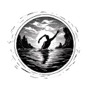 a circle with someone swimming in it inspired by mac miller  tattoo design idea