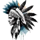 Red Indian tattoo design idea