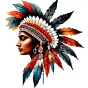 Red Indian tattoo design idea