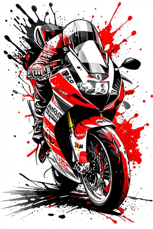 supersport racing Motorbike death speed tattoo design idea