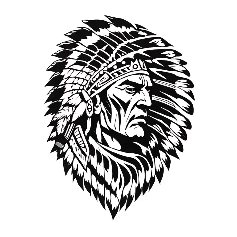 taino indian warrior tattoo design idea