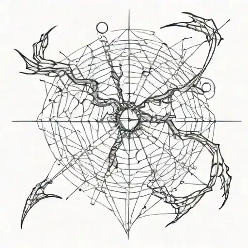 Sagittarius made only from spider webs tattoo design idea