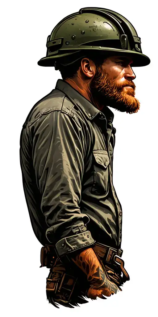 farmer,lineman, army helmet tattoo design idea