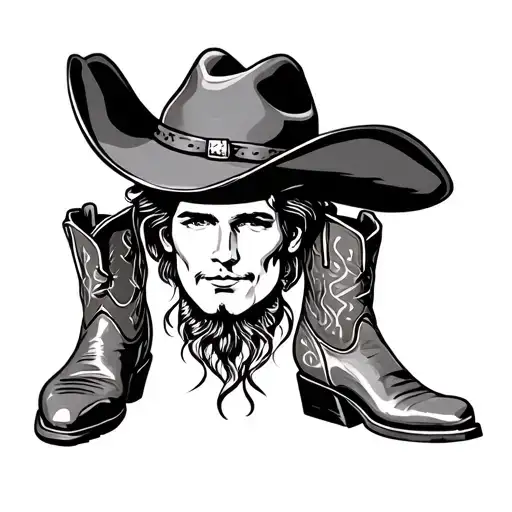 Cowboy Hat And Boots tattoo design idea