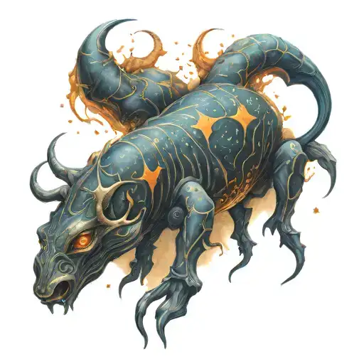 Scorpio Taurus constellation made tattoo design idea