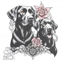 2 Black Labs tattoo design idea