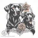 2 Black Labs tattoo design idea