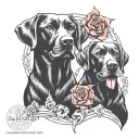 2 Black Labs tattoo design idea