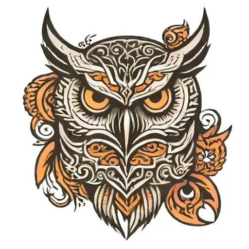 evil owl tribal tattoo tattoo design idea