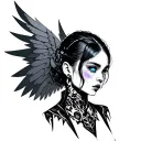 the sandevistan cyberpunk with holographic wings  tattoo design idea