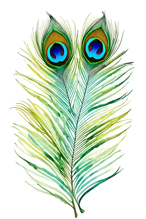 3 peacock feathers tattoo design idea