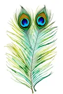 3 peacock feathers tattoo design idea