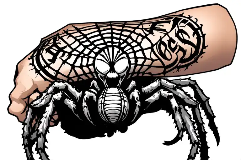 teamsters written on forearm spider web on elbow tattoo design idea