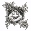 Eurydice And Orpheus tattoo design idea