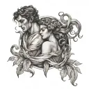 Eurydice And Orpheus tattoo design idea