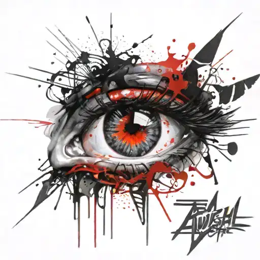 biblical eye angel tattoo design idea