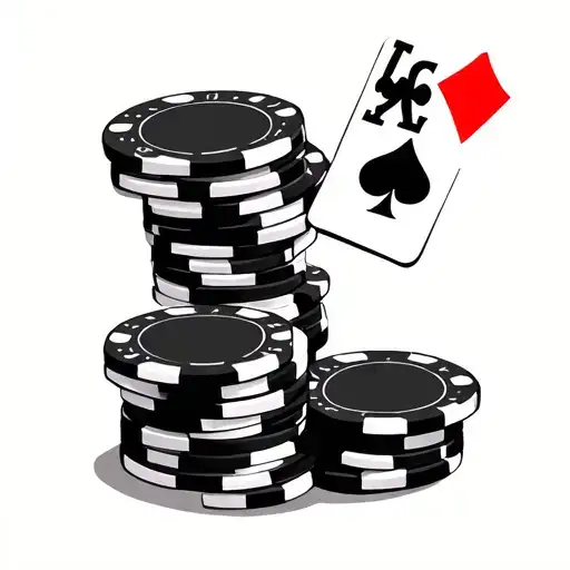 poker chip minimalist for couples tattoo design idea