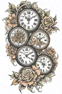 Three Clocks tattoo design idea