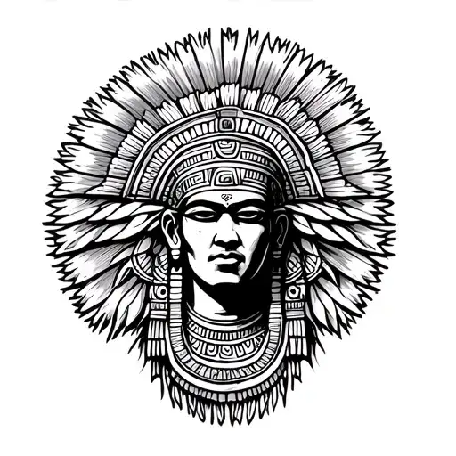 Mayan god tattoo design idea