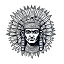 Mayan god tattoo design idea