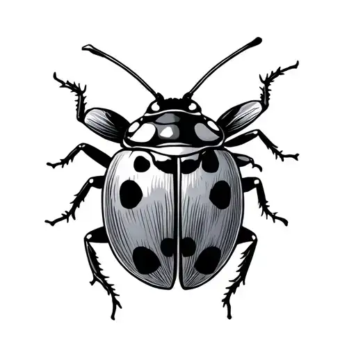 ladybug sitting on top tattoo design idea