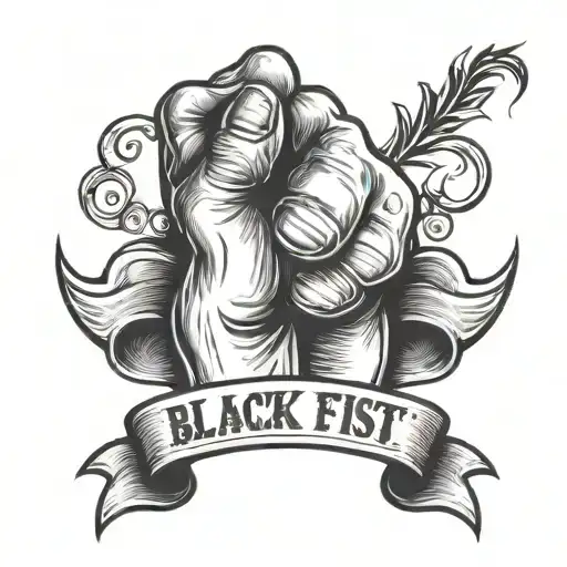 black fist Bible verse James 1: 2-3 tattoo design idea